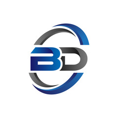 Simple Modern Initial Logo Vector Circle Swoosh bd