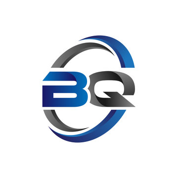 Simple Modern Initial Logo Vector Circle Swoosh bq