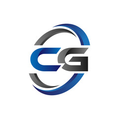 Simple Modern Initial Logo Vector Circle Swoosh cg