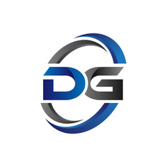 Simple Modern Initial Logo Vector Circle Swoosh dg