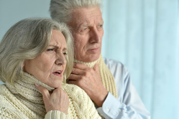 Portrait of sick  elderly couple