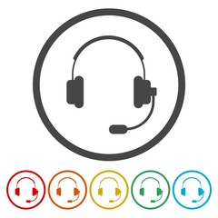 Headphones earphones with line round circle