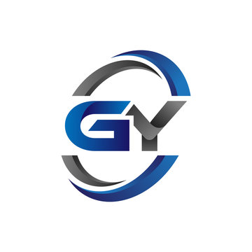 Simple Modern Initial Logo Vector Circle Swoosh gy