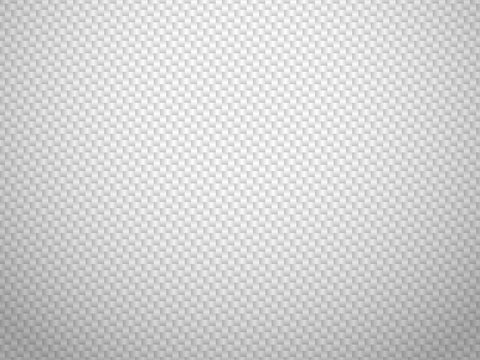 Vector white carbon fiber volume background. Abstract light cloth material wallpaper with shadow for car tuning or service