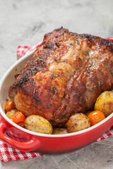 Boneless Pork Loin Roast with potatoes