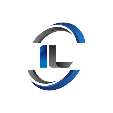 Simple Modern Initial Logo Vector Circle Swoosh il