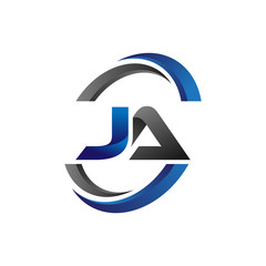 Simple Modern Initial Logo Vector Circle Swoosh ja