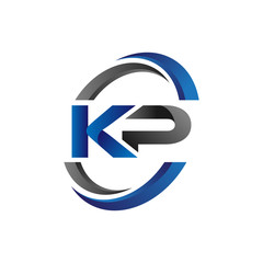 Simple Modern Initial Logo Vector Circle Swoosh kp