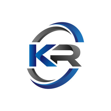 Simple Modern Initial Logo Vector Circle Swoosh kr