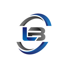Simple Modern Initial Logo Vector Circle Swoosh lb