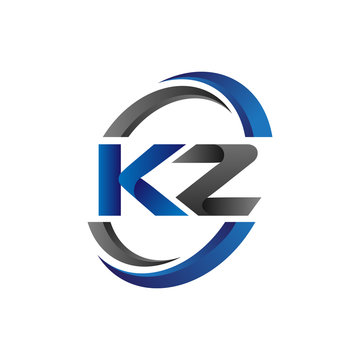Simple Modern Initial Logo Vector Circle Swoosh kz