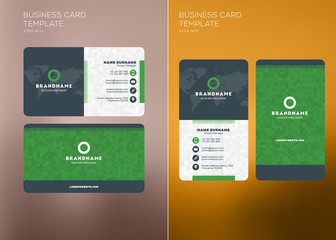 Corporate Business Card Print Template. Vertical and Horizontal Business Card Templates. Vector Illustration. Business Card Mockup
