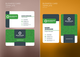 Corporate Business Card Print Template. Vertical and Horizontal Business Card Templates. Vector Illustration. Business Card Mockup