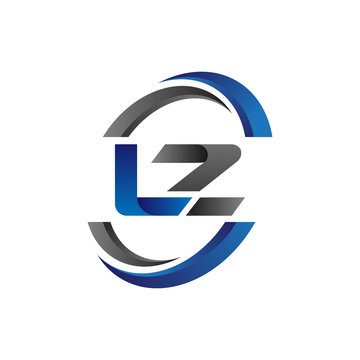 Simple Modern Initial Logo Vector Circle Swoosh lz