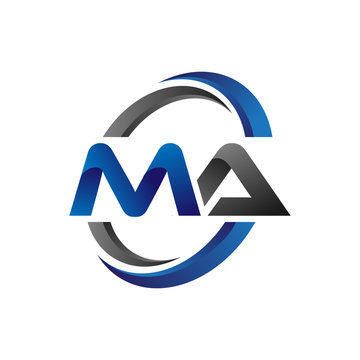 Simple Modern Initial Logo Vector Circle Swoosh ma