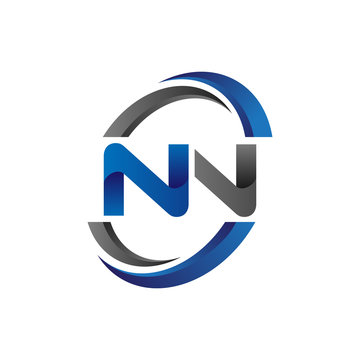 Simple Modern Initial Logo Vector Circle Swoosh nn 