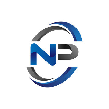 Simple Modern Initial Logo Vector Circle Swoosh np