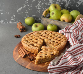 Apple pie with cinnamon