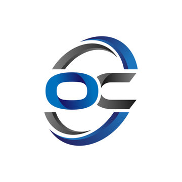 Simple Modern Initial Logo Vector Circle Swoosh oc