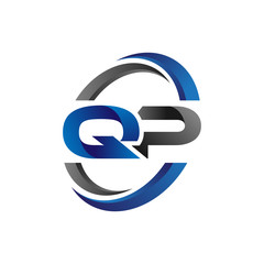 Simple Modern Initial Logo Vector Circle Swoosh qp