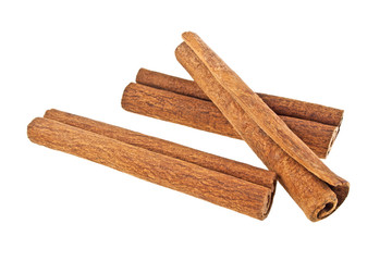 Cinnamon sticks isolated on white background