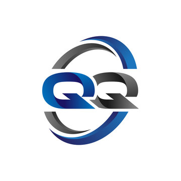 Simple Modern Initial Logo Vector Circle Swoosh qq