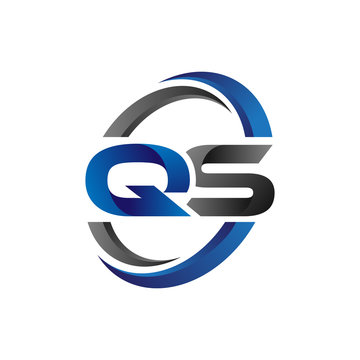 Simple Modern Initial Logo Vector Circle Swoosh qs