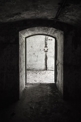 Abandoned military bunker interior