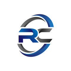 Simple Modern Initial Logo Vector Circle Swoosh rc