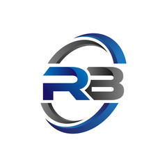 Simple Modern Initial Logo Vector Circle Swoosh rb