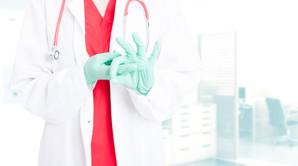 Intercourse concept with medic hand simulating penetration