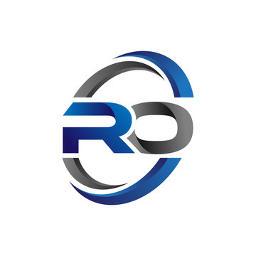 Simple Modern Initial Logo Vector Circle Swoosh ro