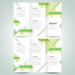 brochure design template vector tri-fold pixels mosaic abstract