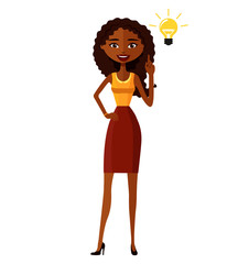 African american woman get an idea