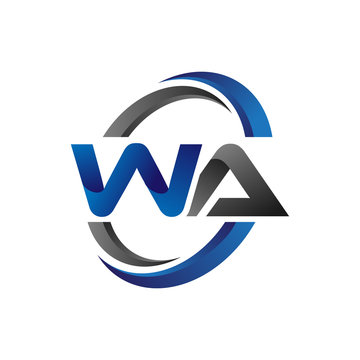 Simple Modern Initial Logo Vector Circle Swoosh wa