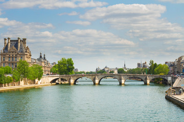 Naklejka premium famous Pont Royal over river Seine, Paris, France