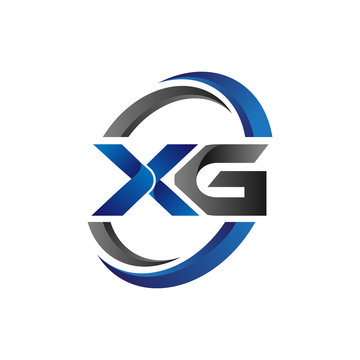 Simple Modern Initial Logo Vector Circle Swoosh xg