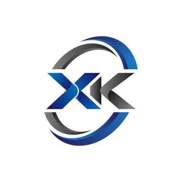 Simple Modern Initial Logo Vector Circle Swoosh xk