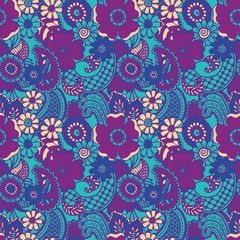 Paisley seamless colorful pattern