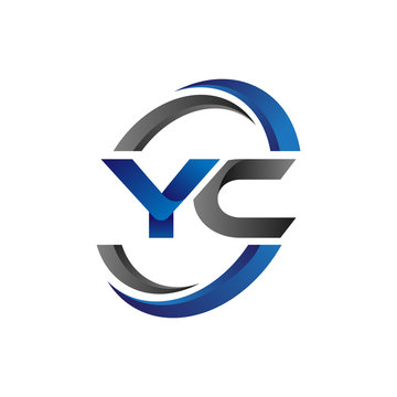 Simple Modern Initial Logo Vector Circle Swoosh yc
