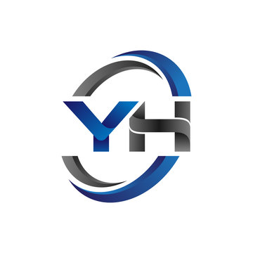 Simple Modern Initial Logo Vector Circle Swoosh yh