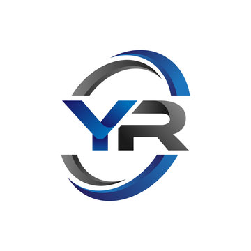 Simple Modern Initial Logo Vector Circle Swoosh yr