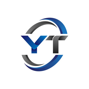 Simple Modern Initial Logo Vector Circle Swoosh yt