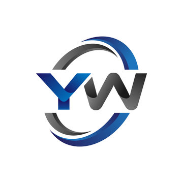 Simple Modern Initial Logo Vector Circle Swoosh yw