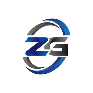 Simple Modern Initial Logo Vector Circle Swoosh zg