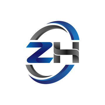 Simple Modern Initial Logo Vector Circle Swoosh zh