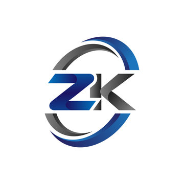 Simple Modern Initial Logo Vector Circle Swoosh zk