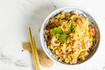 Fried rice with shrimps
