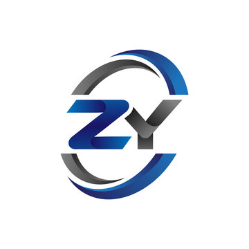 Simple Modern Initial Logo Vector Circle Swoosh zy