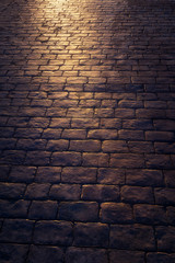 texture of cobblestone at night